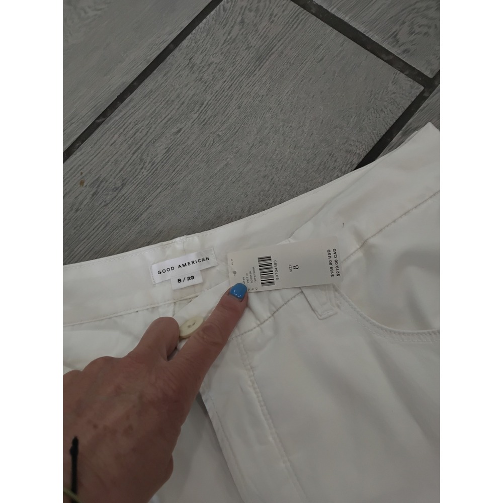 Good American Ivory White Cargo Parachute Pants Bungee Hem Size 8/29 NWT - Picture 6 of 6